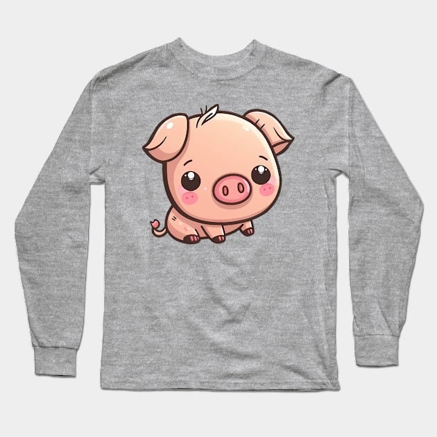 Adorable little baby pig Long Sleeve T-Shirt by Cute Planet Earth Mini